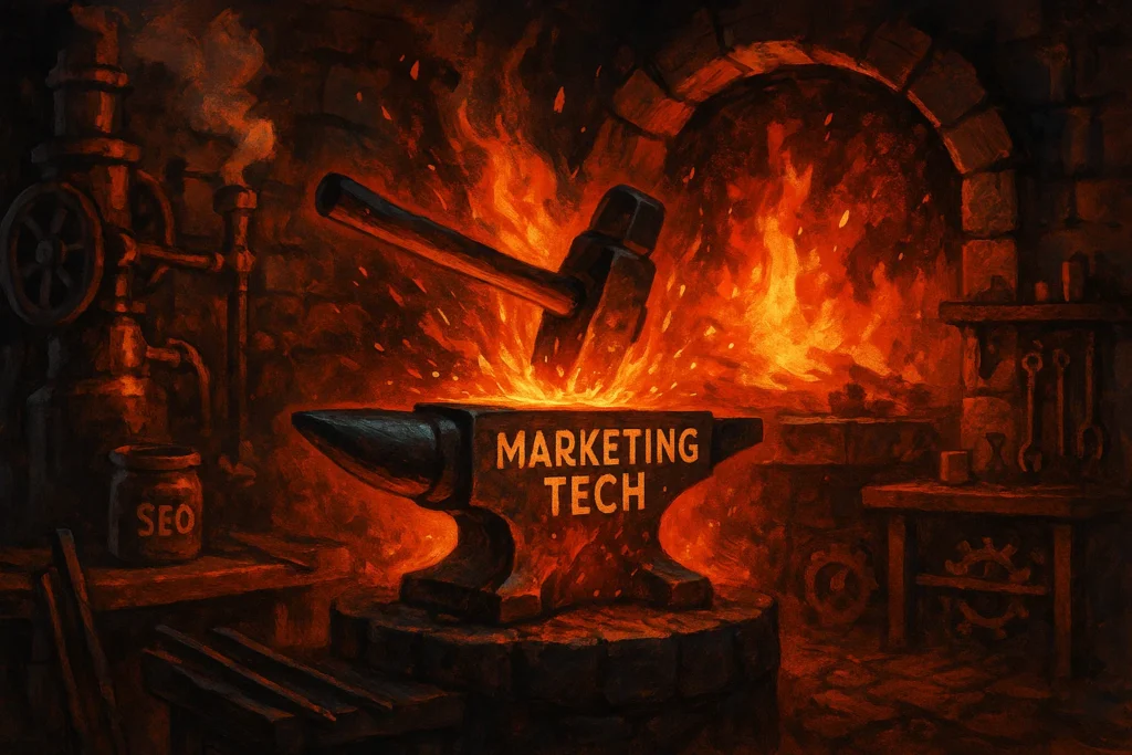 Tech Forge is a 60-minute hands-on working session to dig into the back end of your marketing and actually fix it. Broken CRM? Dodgy tracking? Pages not converting? Campaigns not firing?